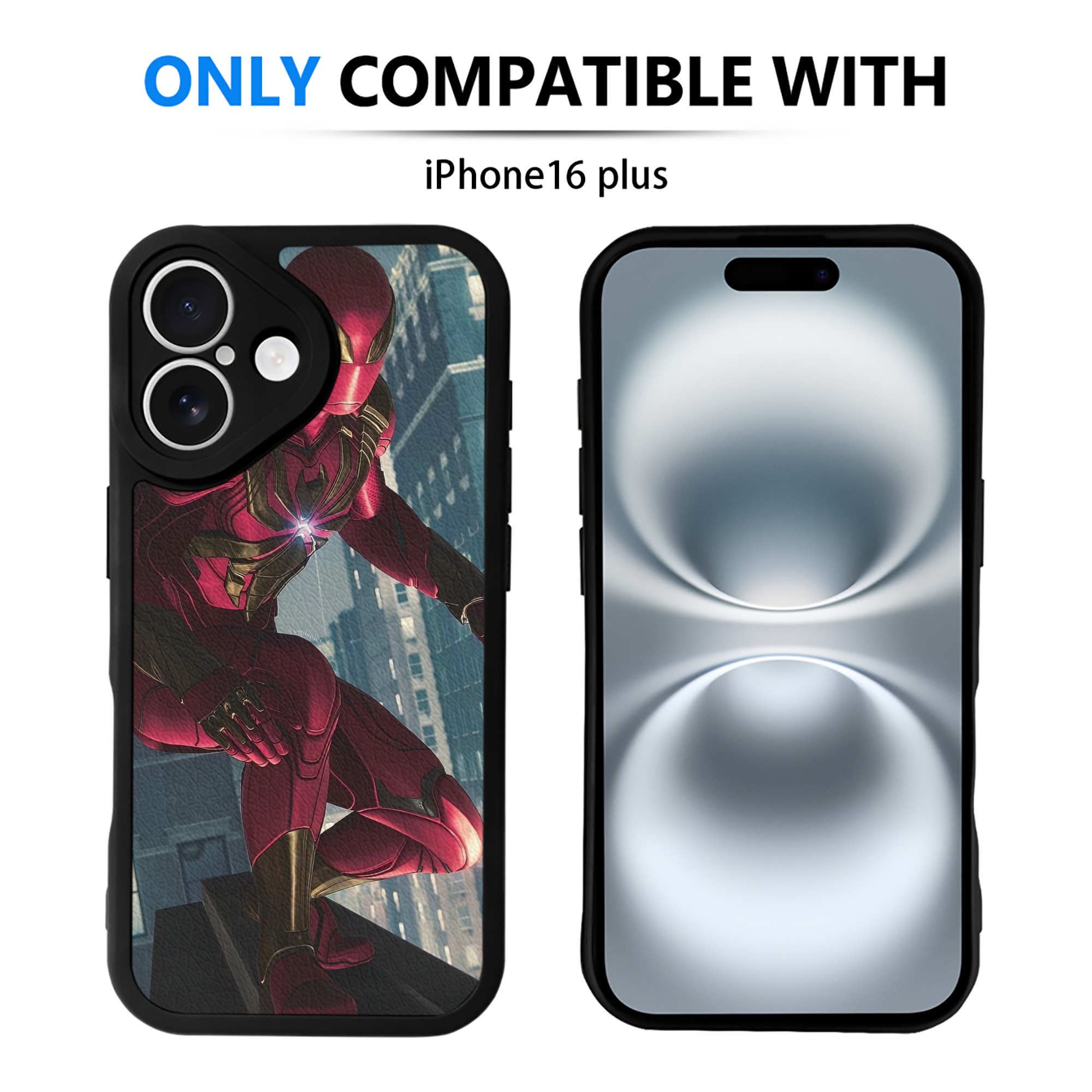 （画像用） Spider Man スパイダーマン 【iPhone 16シリーズ対応】シリコンスマホケース（レザー調） 材質：シリコン